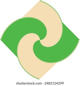 An abstract retro psychedelic spiral shape design element.
