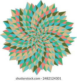 An abstract retro psychedelic spiral shape design element.