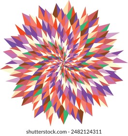 An abstract retro psychedelic spiral shape design element.