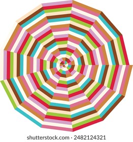 An abstract retro psychedelic spiral shape design element.