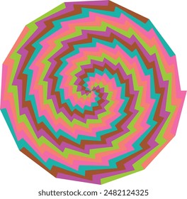 An abstract retro psychedelic spiral shape design element.