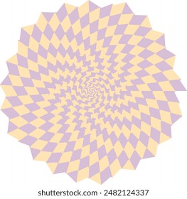 An abstract retro psychedelic spiral shape design element.