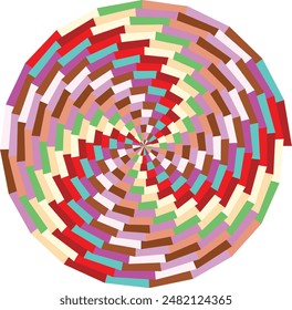 An abstract retro psychedelic spiral shape design element.