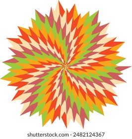 An abstract retro psychedelic spiral shape design element.