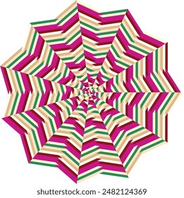An abstract retro psychedelic spiral shape design element.