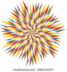 An abstract retro psychedelic spiral shape design element.