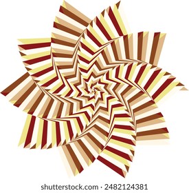 Elemento abstracto de diseño de forma espiral psicodélica retro.
