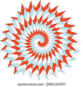 An abstract retro psychedelic spiral shape design element.
