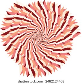 An abstract retro psychedelic spiral shape design element.