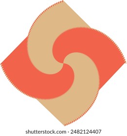 An abstract retro psychedelic spiral shape design element.