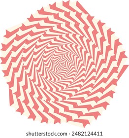 An abstract retro psychedelic spiral shape design element.