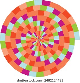 An abstract retro psychedelic spiral shape design element.