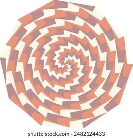 An abstract retro psychedelic spiral shape design element.