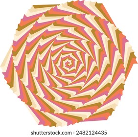 An abstract retro psychedelic spiral shape design element.