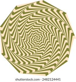 Un élément abstrait de conception de forme en spirale psychédélique rétro.