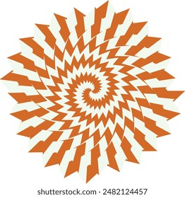 An abstract retro psychedelic spiral shape design element.