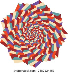 An abstract retro psychedelic spiral shape design element.