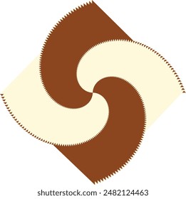 An abstract retro psychedelic spiral shape design element.