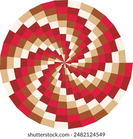 An abstract retro psychedelic spiral shape design element.