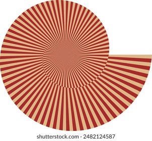 An abstract retro psychedelic spiral shape design element.