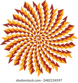 An abstract retro psychedelic spiral shape design element.