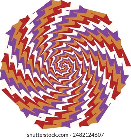 An abstract retro psychedelic spiral shape design element.