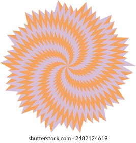 Ein abstraktes Retro-psychedelisches Spiralform-Designelement.
