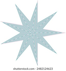 An abstract retro psychedelic spiral shape design element.
