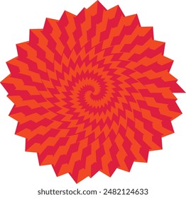 An abstract retro psychedelic spiral shape design element.