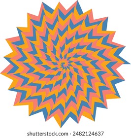 An abstract retro psychedelic spiral shape design element.