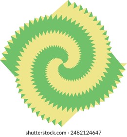 An abstract retro psychedelic spiral shape design element.