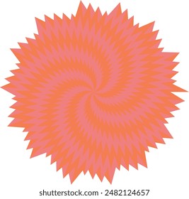 An abstract retro psychedelic spiral shape design element.
