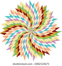 An abstract retro psychedelic spiral shape design element.