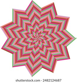 An abstract retro psychedelic spiral shape design element.