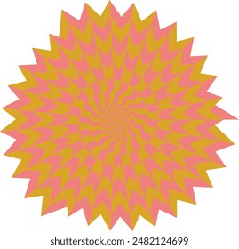 An abstract retro psychedelic spiral shape design element.