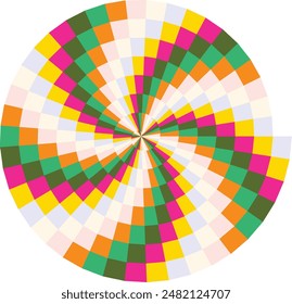 An abstract retro psychedelic spiral shape design element.