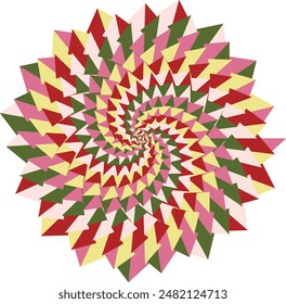 An abstract retro psychedelic spiral shape design element.