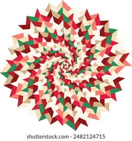 An abstract retro psychedelic spiral shape design element.