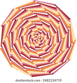 An abstract retro psychedelic spiral shape design element.