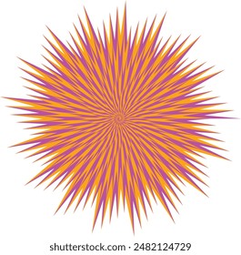 An abstract retro psychedelic spiral shape design element.