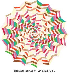 An abstract retro psychedelic spiral shape design element.