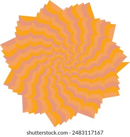 An abstract retro psychedelic spiral shape design element.