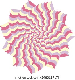 An abstract retro psychedelic spiral shape design element.