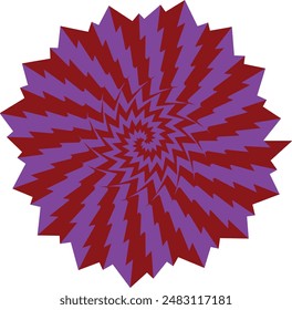 An abstract retro psychedelic spiral shape design element.