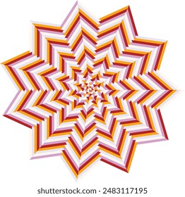 An abstract retro psychedelic spiral shape design element.