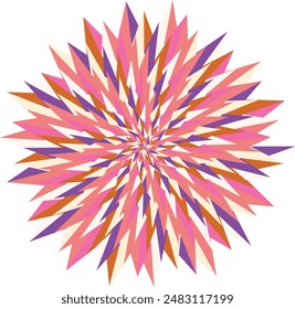Elemento abstracto de diseño de forma espiral psicodélica retro.