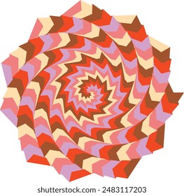An abstract retro psychedelic spiral shape design element.