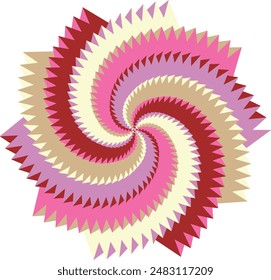 An abstract retro psychedelic spiral shape design element.