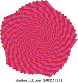An abstract retro psychedelic spiral shape design element.