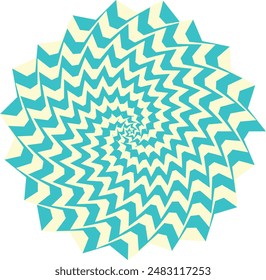 An abstract retro psychedelic spiral shape design element.